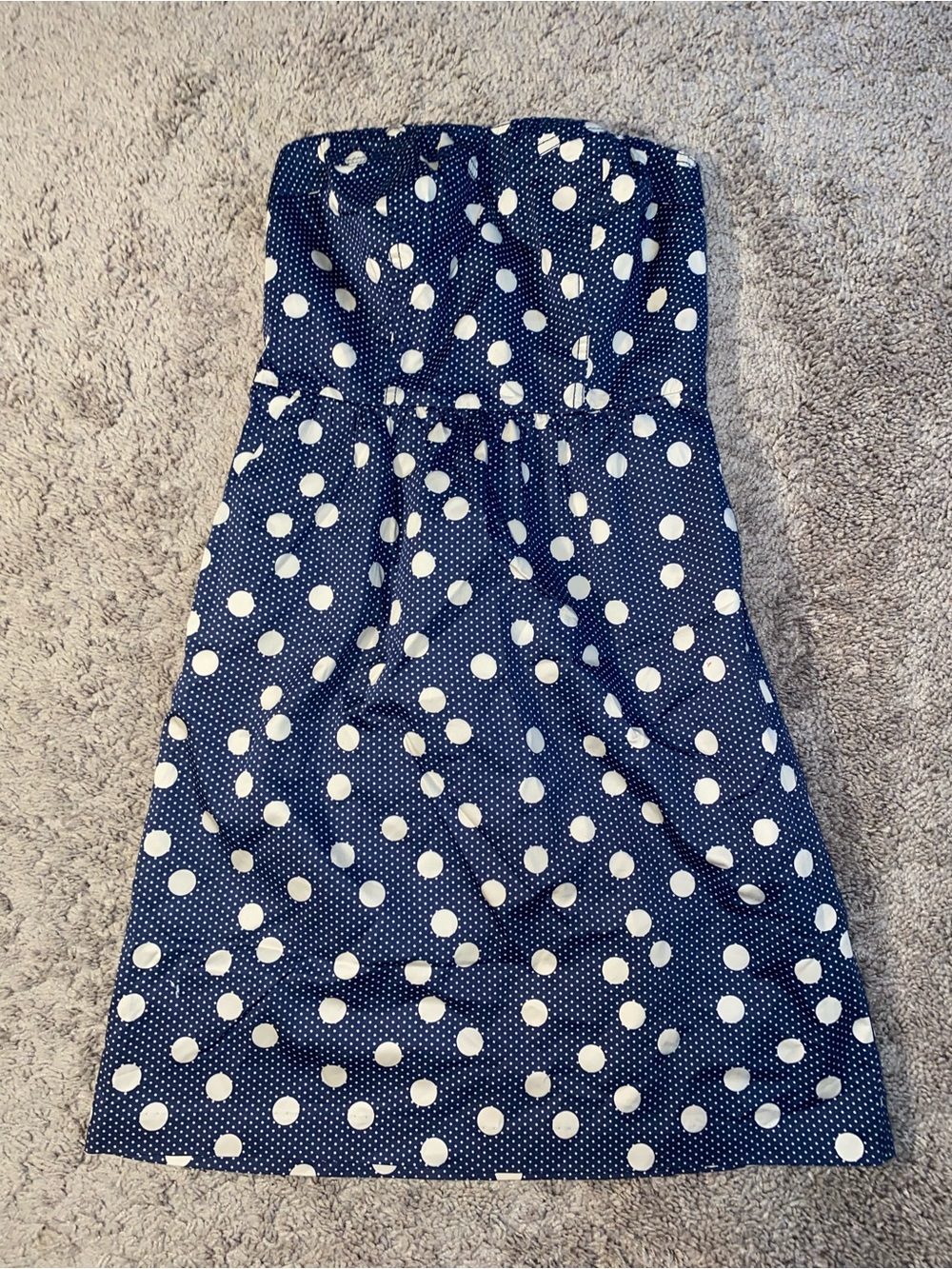 Share The Limited Womens Size 2 Strapless Blue White Polka Dot Dress Mini